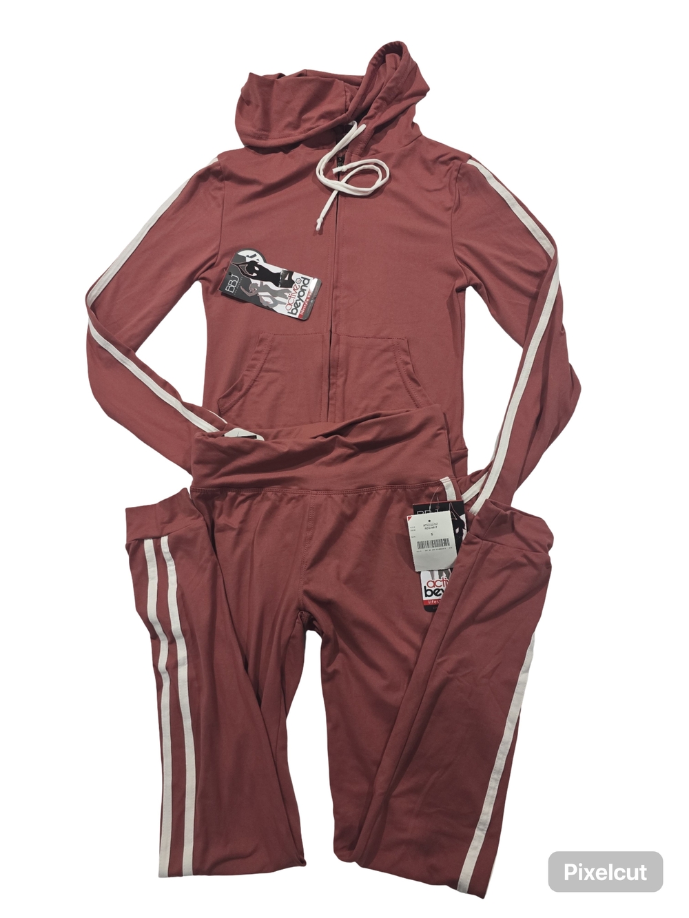 BBJ 2 Pieces Women's Crop Top And Joggers  Tracksuit with White Stripes